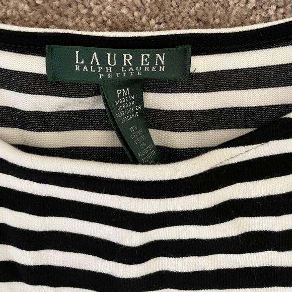 Ralph Lauren Sz PM petite medium striped flounce dress - Picture 9 of 11